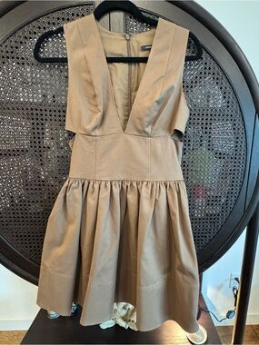 Banana Republic Brown V-Neck Sleeveless Mini Dress